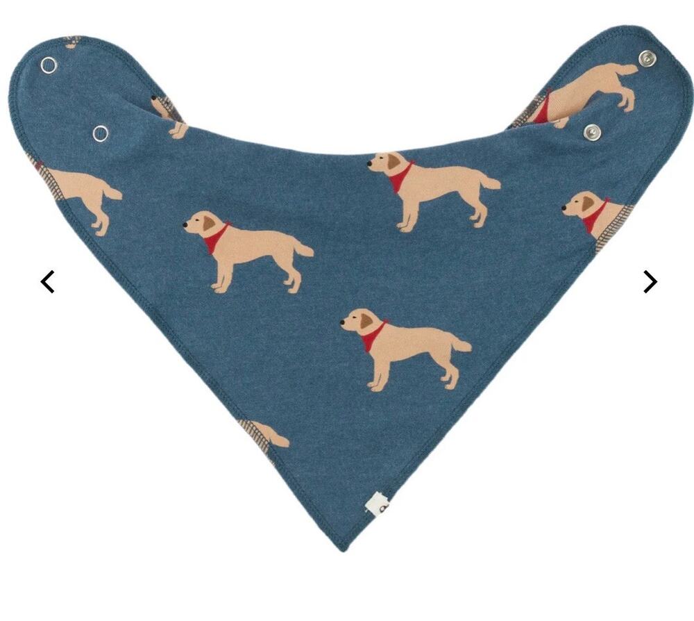 NEW oh baby! Labs Puppy Rib Bandana Bib in Ocean Blue, NWT